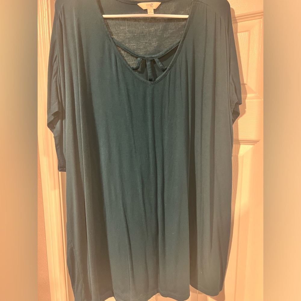 Women’s Top, 2x Terra Sky Teal color, casual blouse